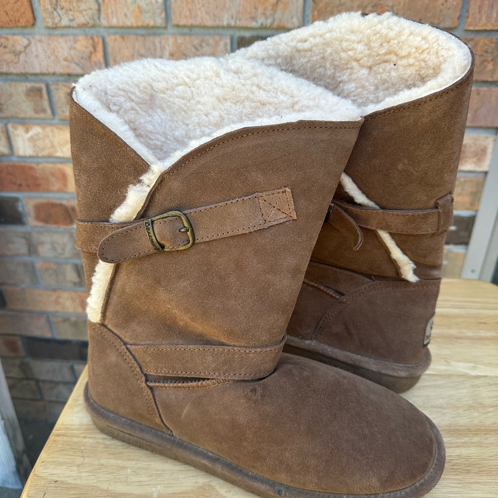 BearPaw Tan Shearling-Lined Winter Boots
